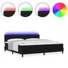 Kiemas lova su LED juostelėmis Juoda 200 x 200 cm audinys