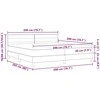 Kiemas lova su LED juostelėmis Juoda 200 x 200 cm audinys