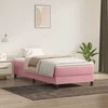 Box Spring Lova be čiužinio Rožinė 100x220 cm aksomas