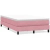 Box Spring Lova be čiužinio Rožinė 120x220 cm aksomas
