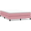 Box Spring Lova be čiužinio Rožinė 140x220 cm aksomas