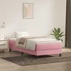 Box Spring Lova be čiužinio Rožinė 80x210 cm aksomas