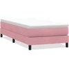 Box Spring Lova be čiužinio Rožinė 90x210 cm aksomas