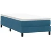 Box Spring Lova be čiužinio Tamsiai mėlyna 90x210 cm aksomas