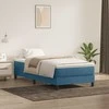 Box Spring Lova be čiužinio Tamsiai mėlyna 90x210 cm aksomas