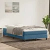 Box Spring Lova be čiužinio Tamsiai mėlyna 120x220 cm aksomas