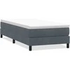 Box Spring Lova be čiužinio Tamsiai pilka 90x210 cm aksomas