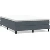 Box Spring Lova be čiužinio Tamsiai pilka 140x220 cm aksomas