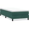 Box Spring Lova be čiužinio Tamsiai žalia 100x210 cm aksomas