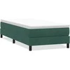 Box Spring Lova be čiužinio Tamsiai žalia 90x210 cm aksomas