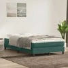 Box Spring Lova be čiužinio Tamsiai žalia 120x220 cm aksomas