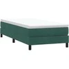 Box Spring Lova be čiužinio Tamsiai žalia 90x210 cm aksomas