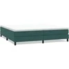 Box Spring Lova be čiužinio Tamsiai žalia 200x210 cm aksomas
