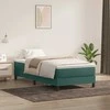 Box Spring Lova be čiužinio Tamsiai žalia 100x220 cm aksomas