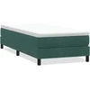 Box Spring Lova be čiužinio Tamsiai žalia 80x210 cm aksomas