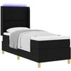 Kiemas lova su LED juostelėmis Juoda 80 x 200 cm audinys