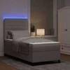Kiemas lova su čiužiniu su LED Taupe 90 x 200 cm audinys