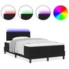 Kiemas lova su LED juostelėmis Juoda 120 x 190 cm audinys