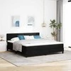 Kiemas lova su LED juostelėmis Juoda 180 x 200 cm audinys