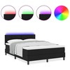 Kiemas lova su LED juostelėmis Juoda 140 x 200 cm audinys