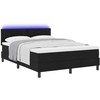 Kiemas lova su LED juostelėmis Juoda 140 x 200 cm audinys