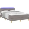 LED Čiužinio Lova su LED juostelėmis Taupe 140 x 200 cm audinys