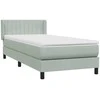 Box Spring Lova su čiužiniu Šviesiai pilka 90x210 cm Velvet