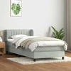 Box Spring Lova su čiužiniu Šviesiai pilka 90x210 cm Velvet