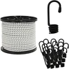 Bungee virvės su kabliukais 10 mm Juoda ir Balta PP ir guma
