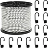 Bungee virvės su kabliukais 10 mm Juoda ir Balta PP ir guma