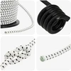 Bungee virvės su kabliukais 10 mm Juoda ir Balta PP ir guma