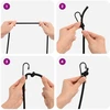 Bungee virvės su kabliukais 10 mm Juoda PP ir guma