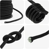 Bungee virvės su kabliukais 10 mm Juoda PP ir guma