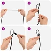 Bungee virvės su kabliukais 4 mm Juoda PP ir guma