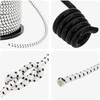 Bungee virvės su kabliukais 6 mm Juoda ir Balta PP ir guma