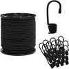Bungee virvės su kabliukais 6 mm Juoda PP ir guma