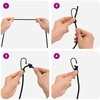 Bungee virvės su kabliukais 6 mm Juoda PP ir guma