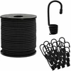 Bungee virvės su kabliukais 6 mm Juoda PP ir guma