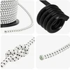 Bungee virvės su kabliukais 8 mm Juoda ir Balta PP ir guma