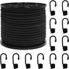 Bungee virvės su kabliukais 8 mm Juoda PP ir guma