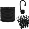 Bungee virvės su kabliukais 8 mm Juoda PP ir guma