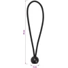 Bungee virvės su kamuoliukais 24 vnt. Juoda 4 mm x 22 cm