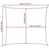 Burė nuo saulės, smėlio, 2,5x3m, HDPE, 160g/m², stačiakampė