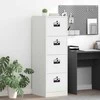 Bylų spinta su stalčių su lentyna 2 pcs Balta 44 x 50 x 139 cm