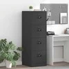 Bylų spinta su stalčių su lentyna 2 pcs Juoda 44 x 50 x 139 cm