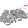 Cam užrakto veržlės 12 vnt. Sidabro 15 x 11,5 mm Metalas