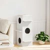 Cat House Baltas 43x43x90 cm Pušies masyvo