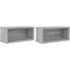 CD saugojimo stovas 2 vnt. Pilka Sonoma 40 x 17 x 17 cm
