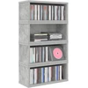 CD saugojimo stovas 4 vnt. Betono pilka 40 x 17 x 17 cm