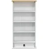 CD spintelė Balta 52 x 17.5 x 103 cm Kietos pušies mediena